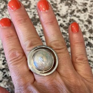 Lilly Barrack Silver and Pearl Ring